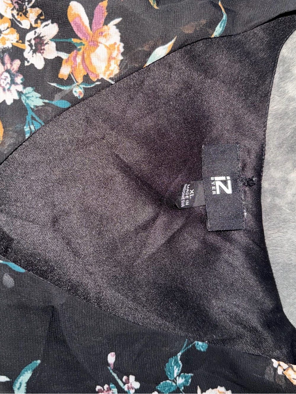 Floral V-Neck Blouse - Black/Multi - Picture 3 of 4